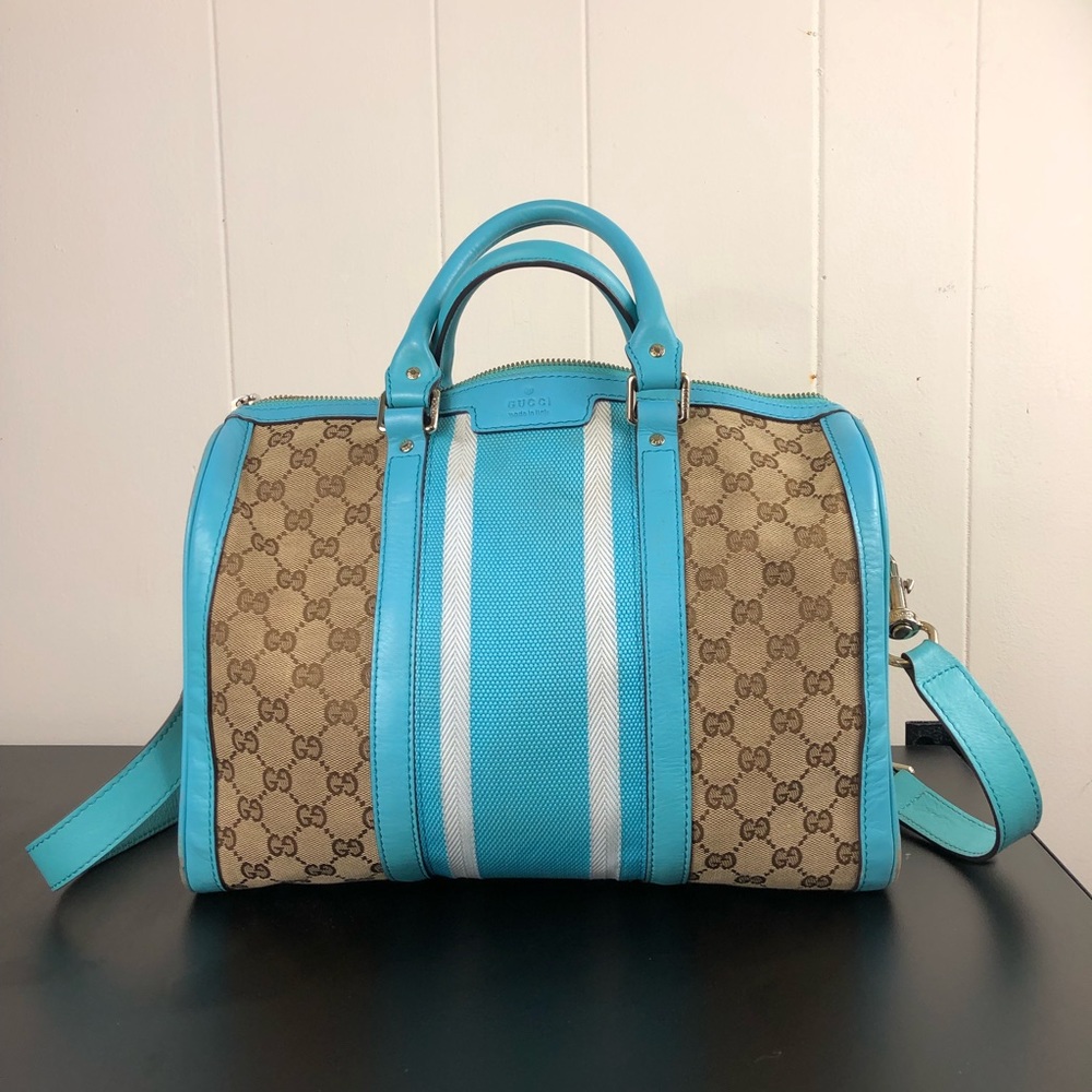 Vintage Gucci GG Canvas Web‎ Boston Bag